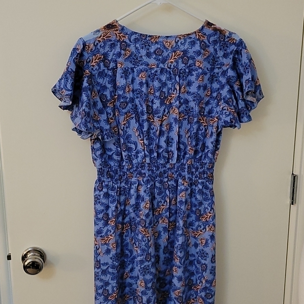 Cute Coquette Prairie Granny Floral Empire Waist Swing Shirt Land Girl Dress - Picture 5 of 8